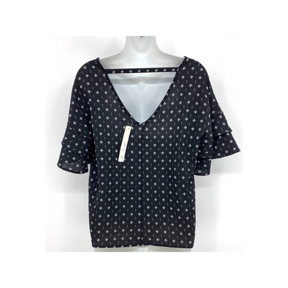 The Outfit Ruffle Bell Flutter Short Sleeve Blouse Top NEW WITH TAGS - Picture 4 of 4